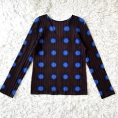 プリーツプリーズ 長袖カットソー 水玉 ドット柄 イッセイミヤケ 3