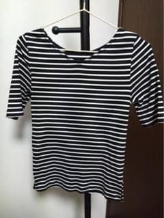 AMERICAN HOLIC ボーダー柄 リブ半袖カットソーのサムネイル