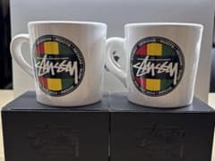 STUSSY ロゴ マグカップ ラスタカラー ホワイト 未使用 【2個セット 