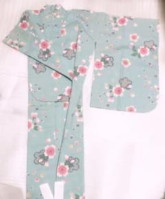 撫松庵　子ども浴衣　110cm  5~6歳　水色系　綿100%のサムネイル