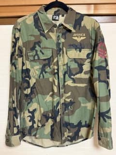 AVIREX U.S. NAVY ミリタリーシャツ カモフラ柄のサムネイル