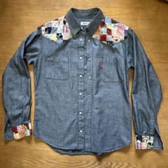 ピンクハウスデニムシャツ Mサイズパッチワーク - メルカリ
