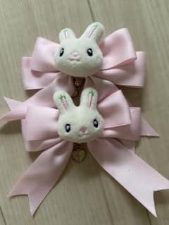 うさぎ ヘアクリップ 2個セット ピンク！のサムネイル