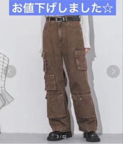 JEANASIS カーゴデニムパンツ ブラウンのサムネイル