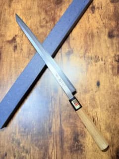 堺打刃物】ふぐ引 切付 包丁 尺一寸 白ニ鋼 水牛八角柄 - メルカリ
