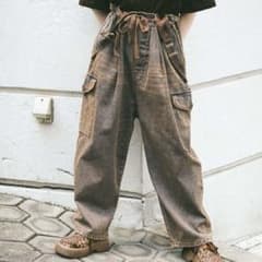 ニコアンドNKJ25 MONSTERCARGODENIMブラウンオーバーダイのサムネイル