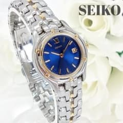 電池交換済】 SEIKO 青文字盤 3針 良品 レディース 7N82-0750 - メルカリ