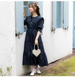 DearMyLoveRose ロング ワンピース ネイビー レース 3Lのサムネイル