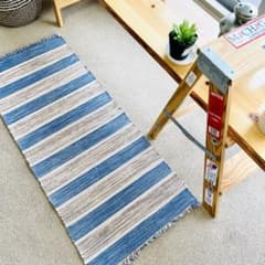wtw(ダブルティー) 西海岸風ラグ マット ブルー - メルカリ