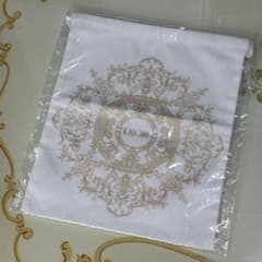 Dior ディオール 巾着 ポーチ ホワイト ゴールド ノベルティ　小物入れミニ
