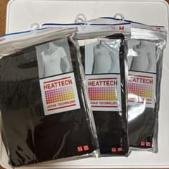 UNIQLO ヒートテックM　UネックT（半袖）　 ブラック　3枚［新品未使用］のサムネイル