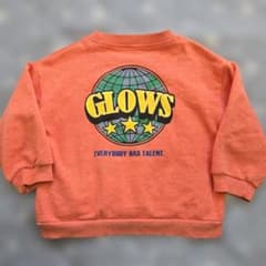 GLOWS 裏毛トレーナー オレンジ キッズ 100
