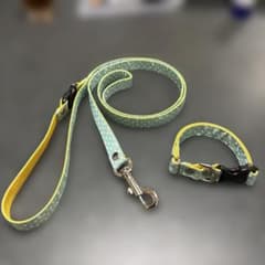 ☆1.5㎝幅☆HM☆少し大きめ小型犬用首輪（22㎝〜32㎝）カフェリードセットのサムネイル