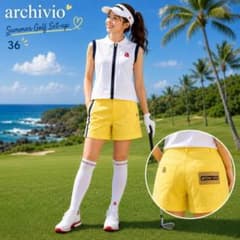 archivio アルチビオ☆ゴルフウェア セットアップ ホワイト×イエロー36