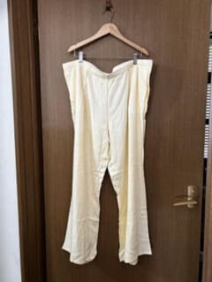 H&M DIVIDED リネンブレンドワイドパンツ イエロー XLのサムネイル