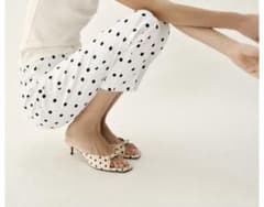 ZARA リボンドットプリントミュール 23.4cm 36 - メルカリ