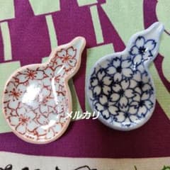 未使用品] 京焼 清水焼 箸置 芳山 染赤桜詰 ペア - メルカリ