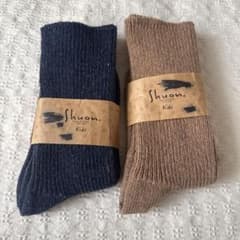 【未使用】Shuon キッズ ウール混靴下 19-21cm 2足セットのサムネイル