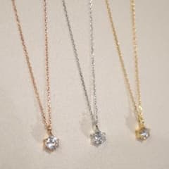 SassyAngel ピンクゴールド 一粒石 ネックレス 4mm ムーブタイプのサムネイル