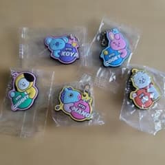 BT21 Rubber Keychain Set of 5 (Unopened, Anonymous Shipping)