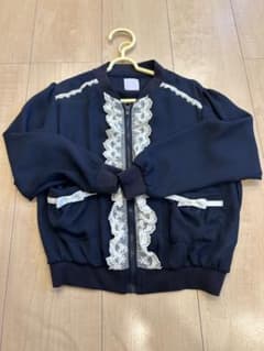 axes femme kids レース ネイビー キッズ ガーリー 羽織りのサムネイル