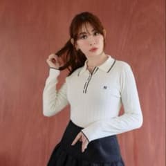 Herlipto Pique Polo Knit Top White - メルカリ