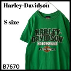 ハーレーダビッドソン テキサス州エルパソ Tシャツ ビッグロゴ グリーン 緑 S