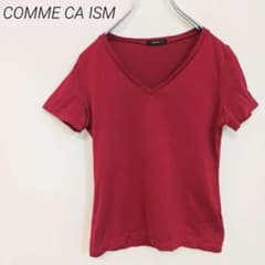 COMME CA ISM Short-Sleeve T-Shirt, Size M, 100% Cotton, Red ☆3365