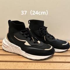 ZARA ザラ　コントラストハイカットスニーカー  24cm アディダス　ナイキのサムネイル