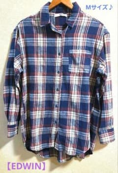 【EDWIN】エドウィン チェックシャツ ネルシャツ レディース Mサイズのサムネイル
