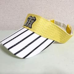 阪神タイガースサンバイザー　 ドット柄スパンコールロゴ／ホワイト×イエローのサムネイル