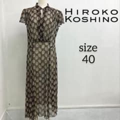 HIROKO KOSHINO PREMIER 総柄シフォンロングワンピース日本製 - メルカリ