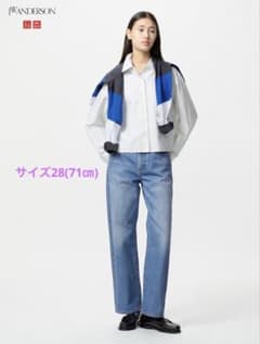 ユニクロ　UNIQLO ストレートジーンズ　65Blue サイズ28(71㎝)のサムネイル
