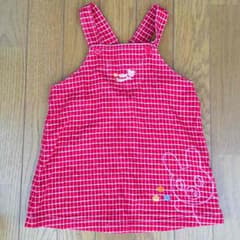 ミキハウス 赤色チェックワンピース 90のサムネイル