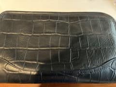PELLE MORBIDA クラッチバッグ クロコ型押し ブラックのサムネイル