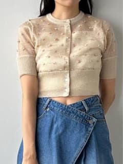 snidel フラワーライクシアーカーディガン