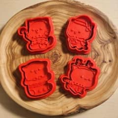 猫クリスマスクッキー型セット4個 かわいいデザインのサムネイル