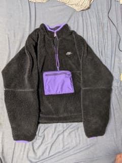 NIKE フリースジャケット ボア ハーフジップ ブラック XL - メルカリ