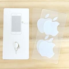 Apple純正 iPhone SIMピン １本 ロゴステッカー ２枚 ３点セット