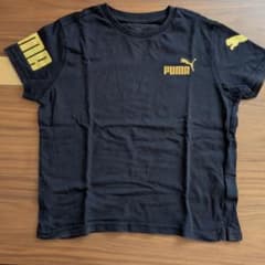 PUMA Tシャツ ブラック イエローロゴ 130cmのサムネイル