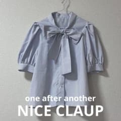 one after another NICE CLAUP ボウタイブラウス 半袖のサムネイル