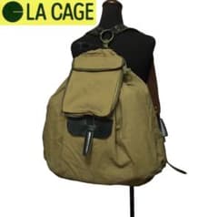 LaCageZAINOラカージュオムザイノ牛革キャンバスリュックバックパック 