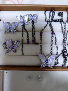 Anna Sui Butterfly Jewelry Set: Ring, Earrings, Necklace, Ear Cuff