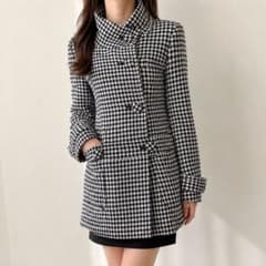 Brownie bee 千鳥格子ウール混コート Mサイズ #148のサムネイル