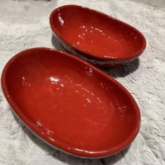 CERAMICHE REGINA M.STYLE 楕円皿 レッド 2枚 - メルカリ