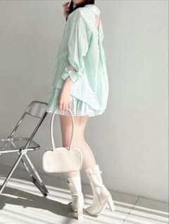 dazzlin バックリボンオーバーシャツ イレヘムシャツミニスカート 