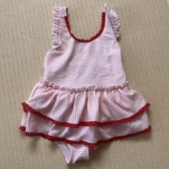 120 フリル付き水着（ストライプ） 女の子のサムネイル