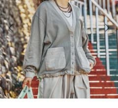 ［be with M］ Misayo メッシュロゴカーディガン　グレー be with M］ Misayo メッシュロゴカーディガン グレー - メルカリ