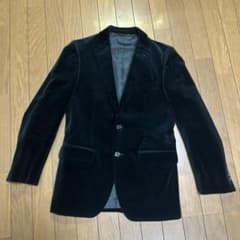 UNITED ARROWS 黒 ベルベット テーラードジャケットのサムネイル