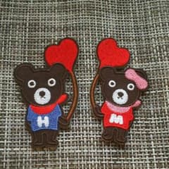 くまさん ワッペン ２枚セットのサムネイル